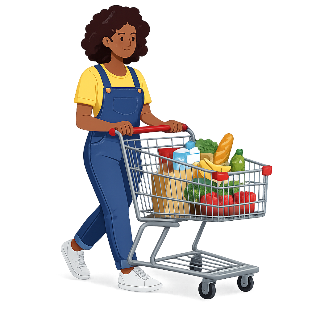 Shopper walking through security gate